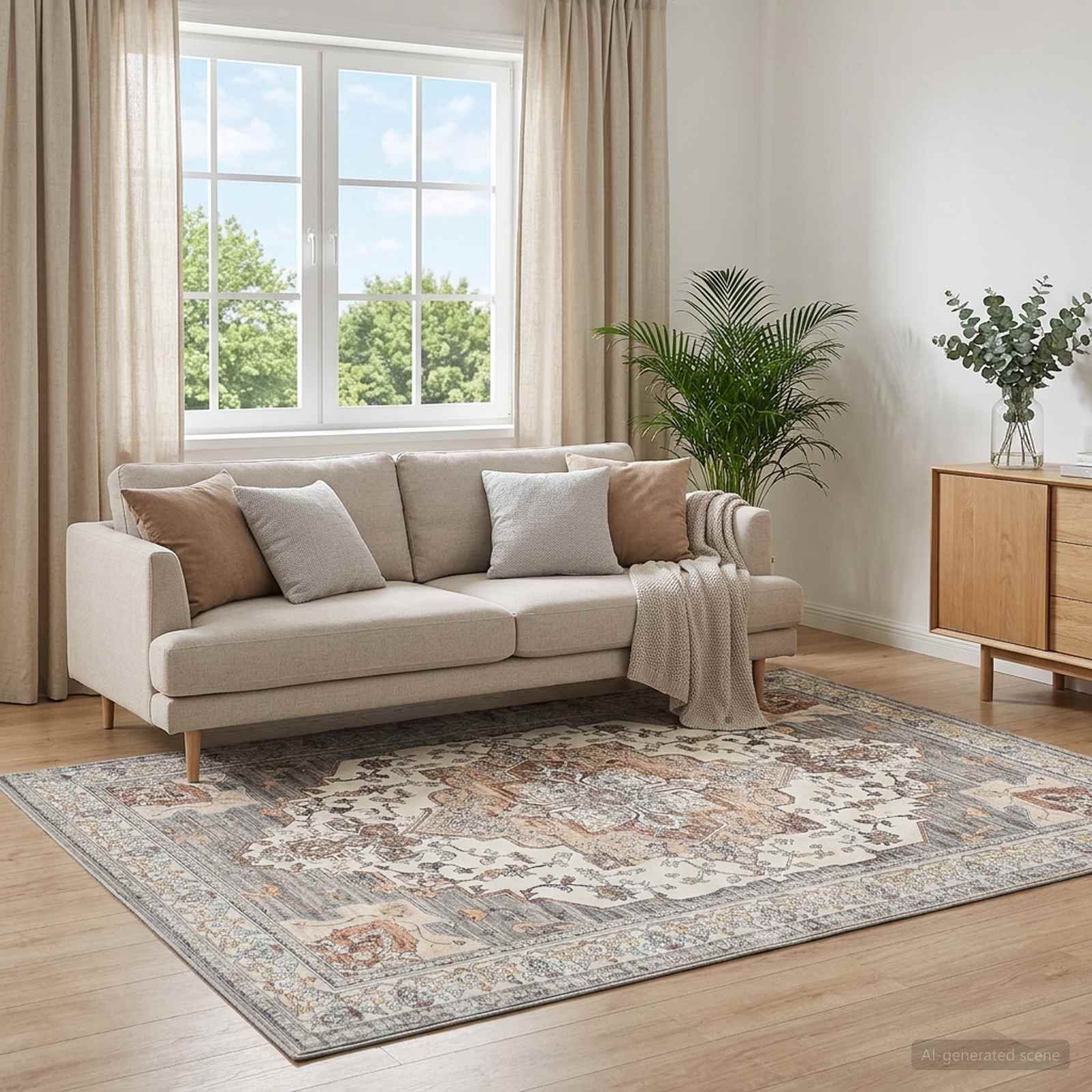 Vloerkleed ORIZ Bruin 240 x 340 cm 100% polyester