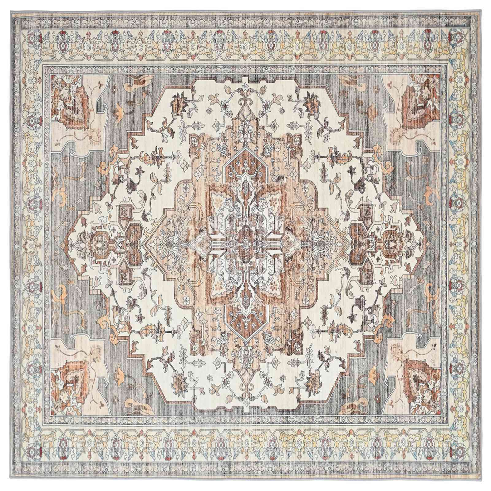Vloerkleed ORIZ Bruin 160 x 160 cm 100% polyester