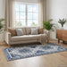 Vloerkleed ORIZ Donkerblauw 80 x 200 cm 100% polyester