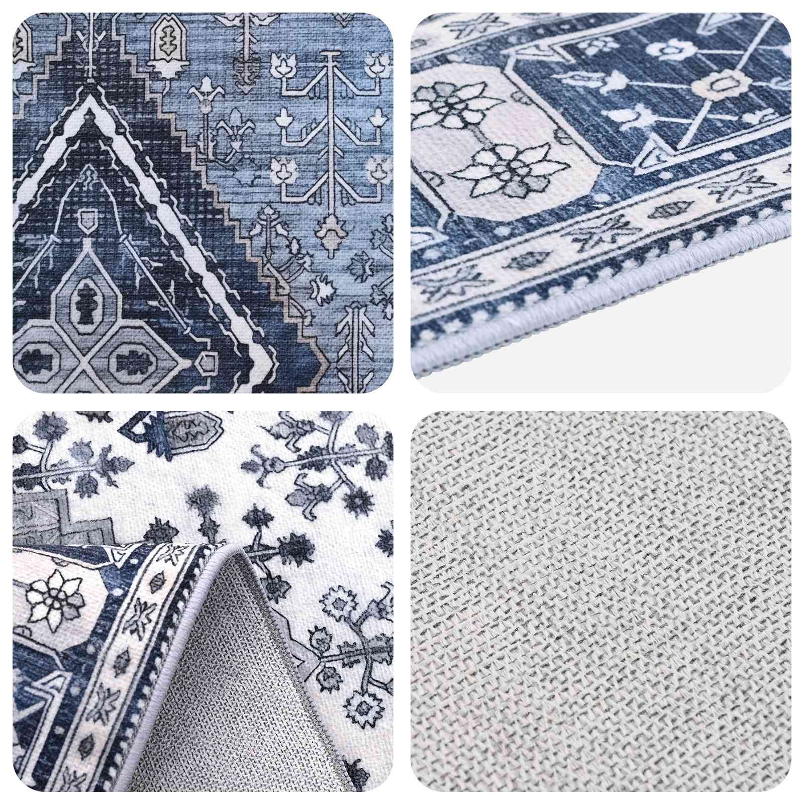 Vloerkleed ORIZ Donkerblauw 140 x 200 cm 100% polyester