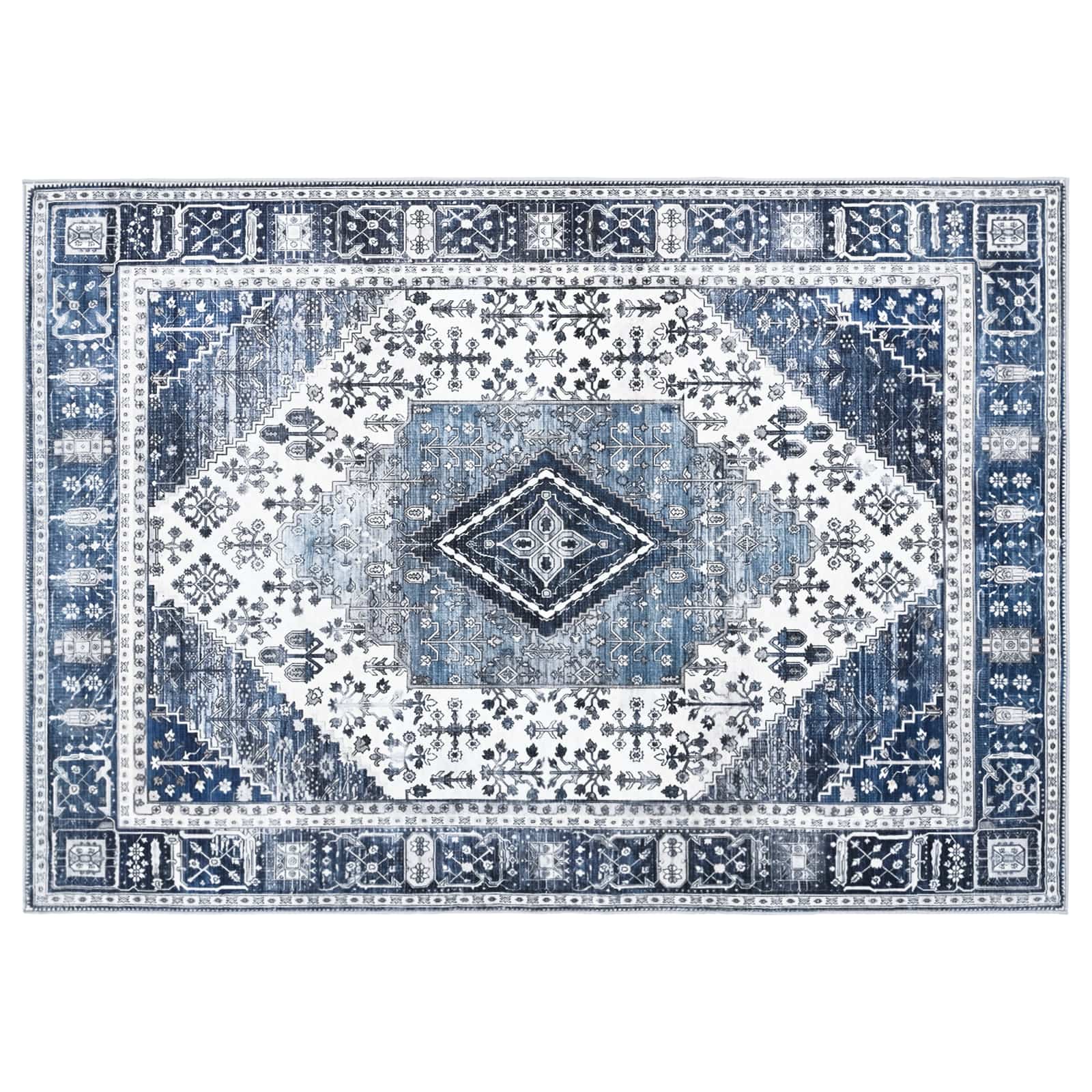 Vloerkleed ORIZ Donkerblauw 200 x 280 cm 100% polyester