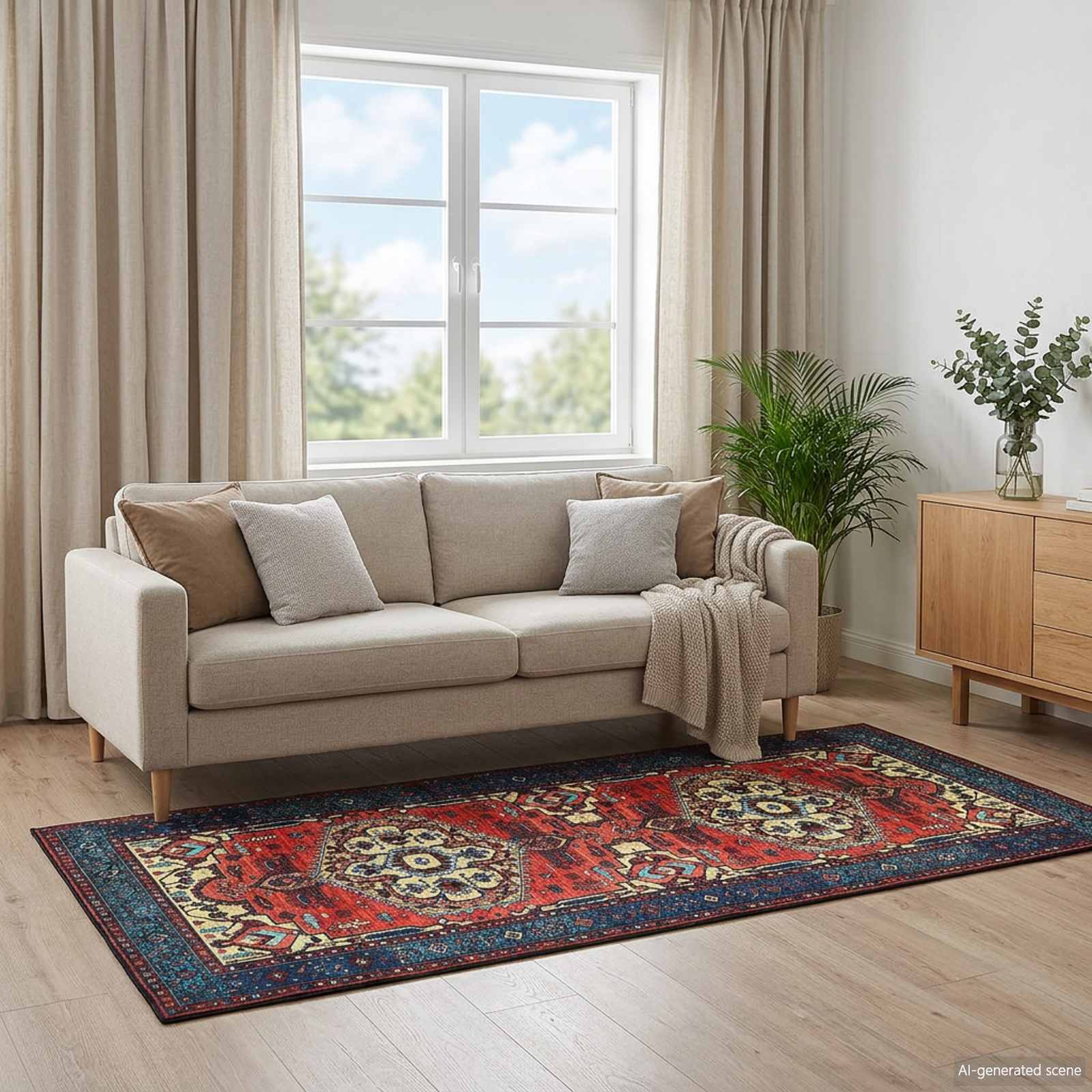Vloerkleed ORIZ Rood 80 x 200 cm 100% polyester