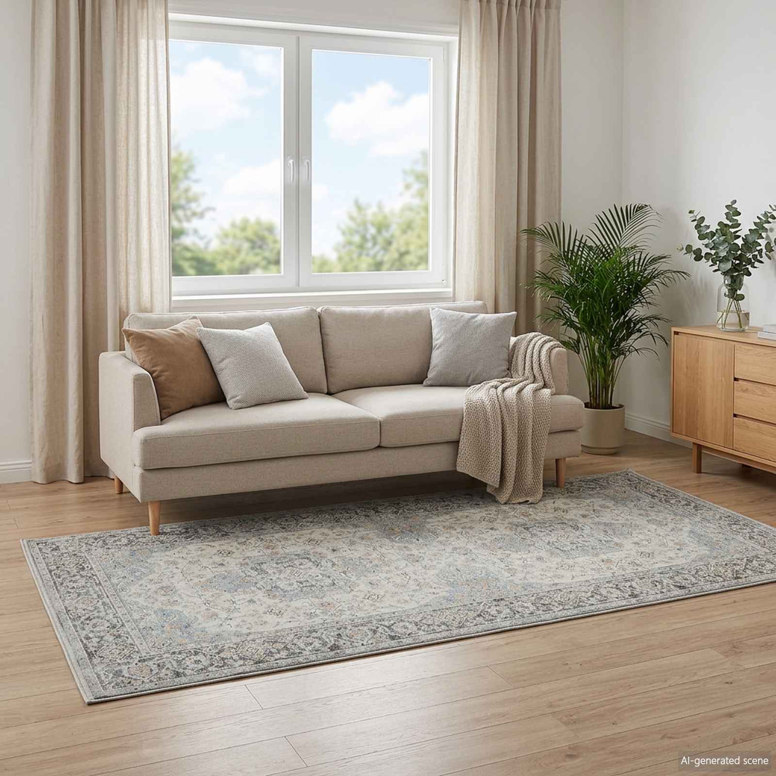 Vloerkleed ORIZ Crèmekleurig 80 x 200 cm 100% polyester