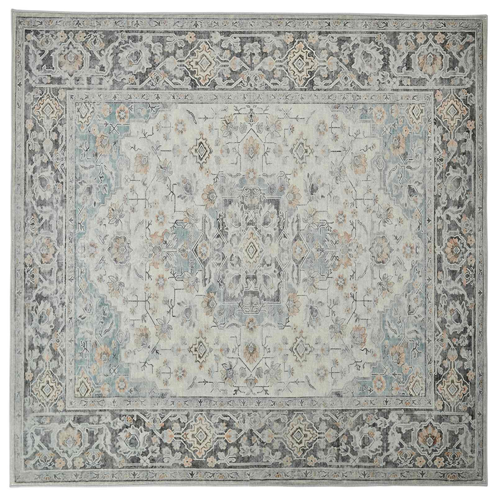 Vloerkleed ORIZ Crèmekleurig 240 x 240 cm 100% polyester