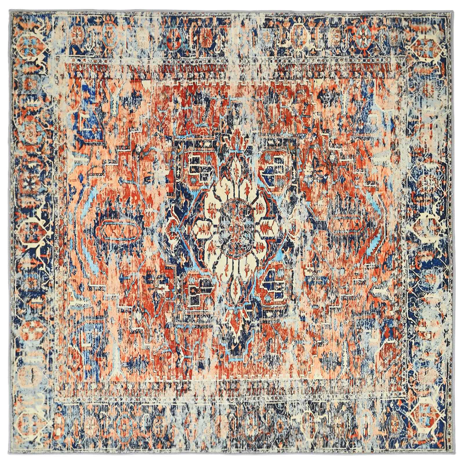 Vloerkleed ORIZ Oranje 200 x 200 cm 100% polyester