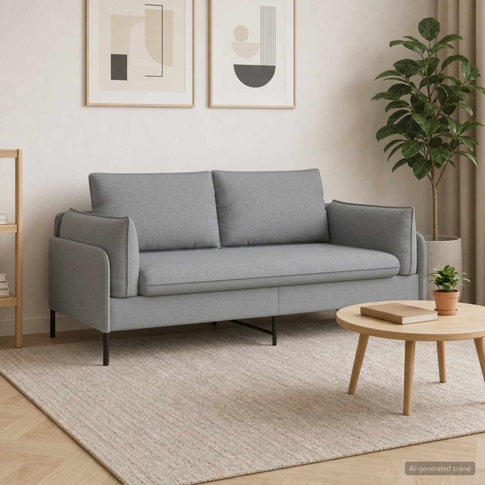 2-Zits Sofa Lichtgrijs 188 x 81 x 89 cm Stof