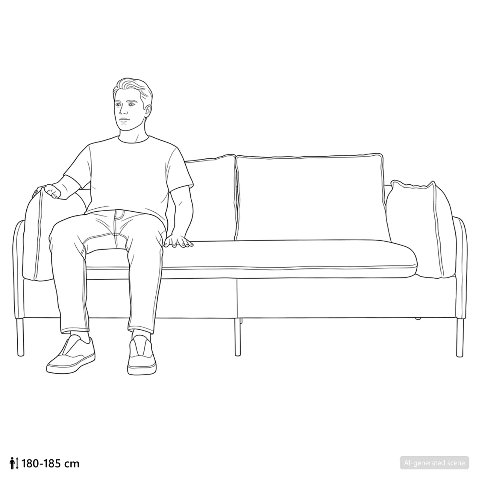2-Zits Sofa Lichtgrijs 188 x 81 x 89 cm Stof