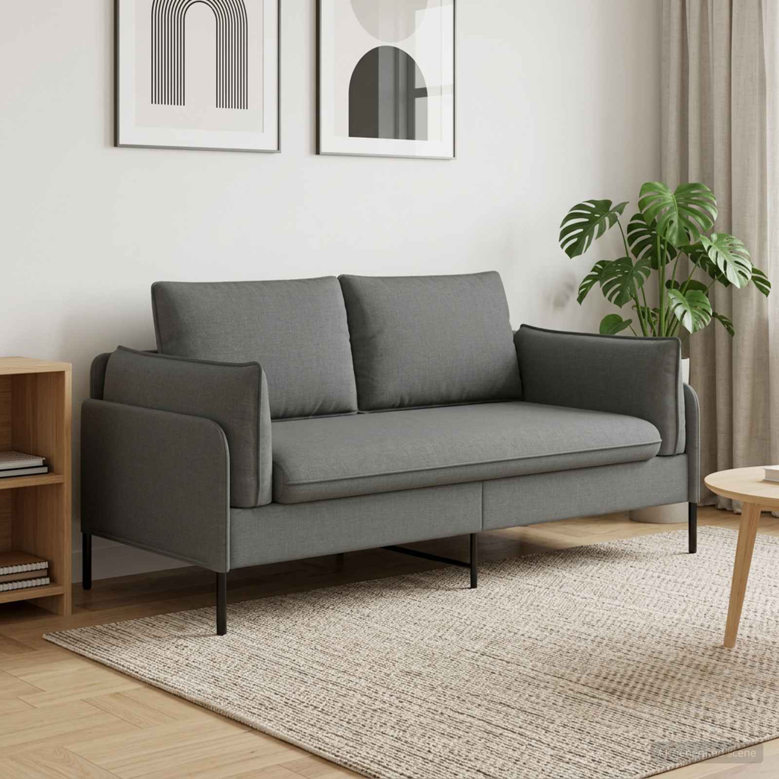 2-Zits Sofa Donkergrijs 188 x 81 x 89 cm Stof