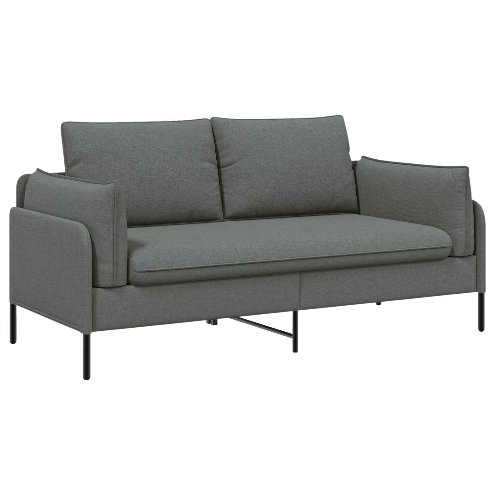 2-Zits Sofa Donkergrijs 188 x 81 x 89 cm Stof