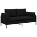 2-Zits Sofa Zwart 188 x 81 x 89 cm Stof