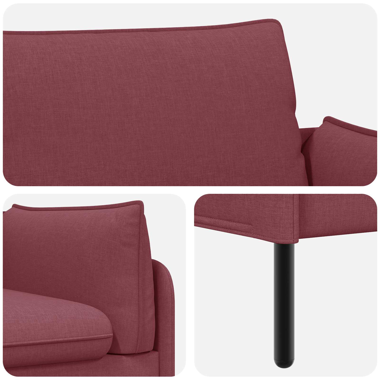 2-Zits Sofa Wijnrood 188 x 81 x 89 cm Stof