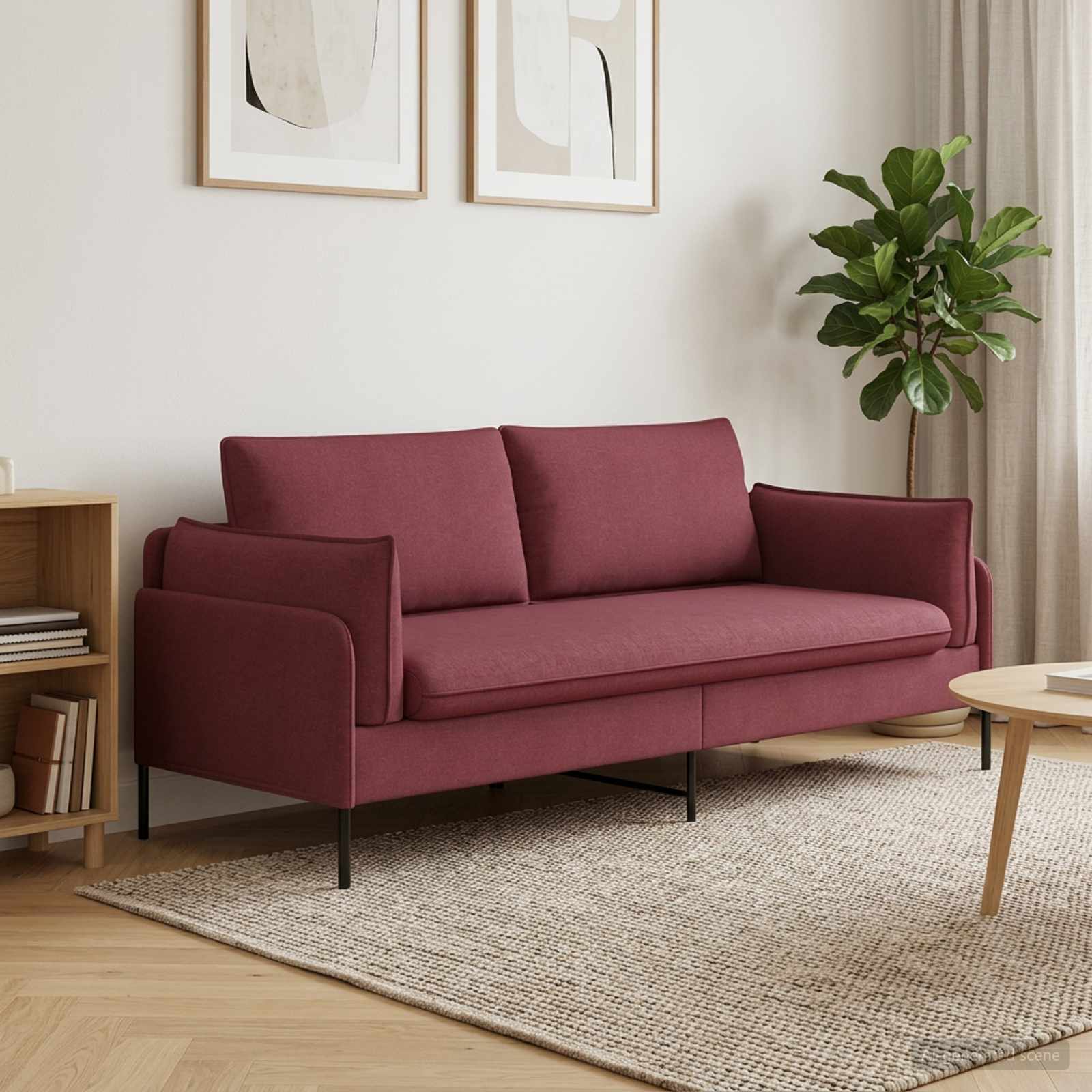 2-Zits Sofa Wijnrood 188 x 81 x 89 cm Stof