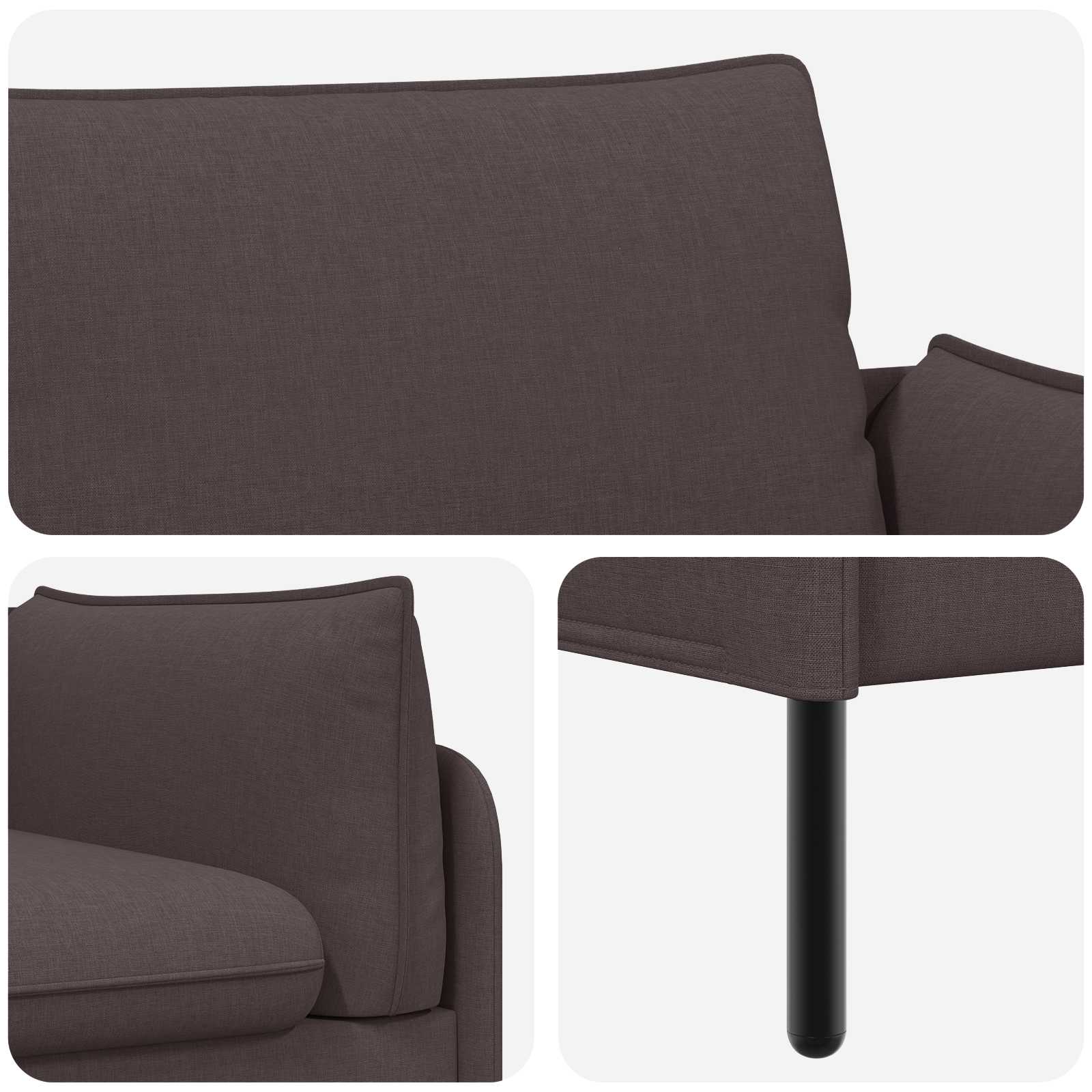 2-Zits Sofa Donkerbruin 188 x 81 x 89 cm Stof