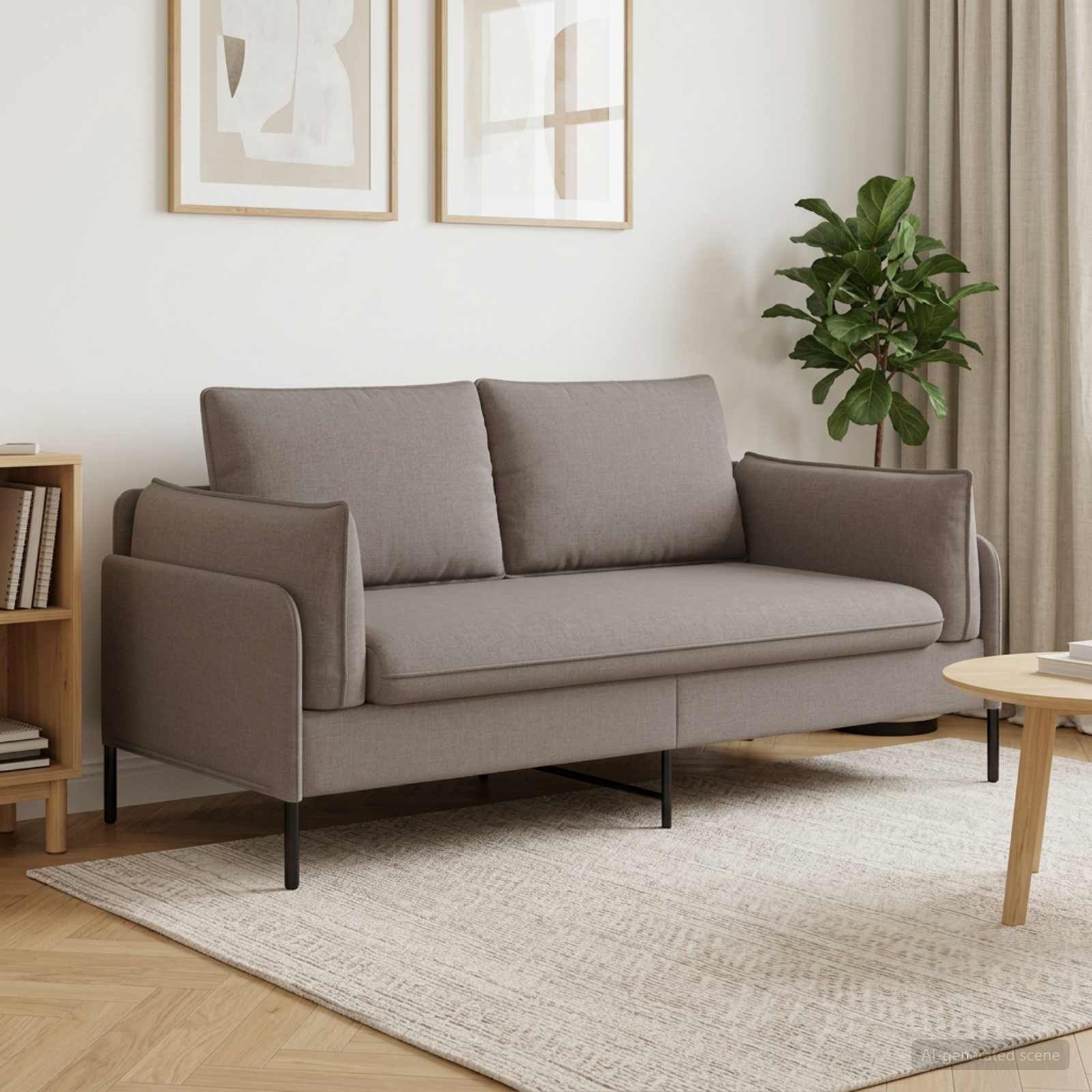 2-Zits Sofa Taupe 188 x 81 x 89 cm Stof