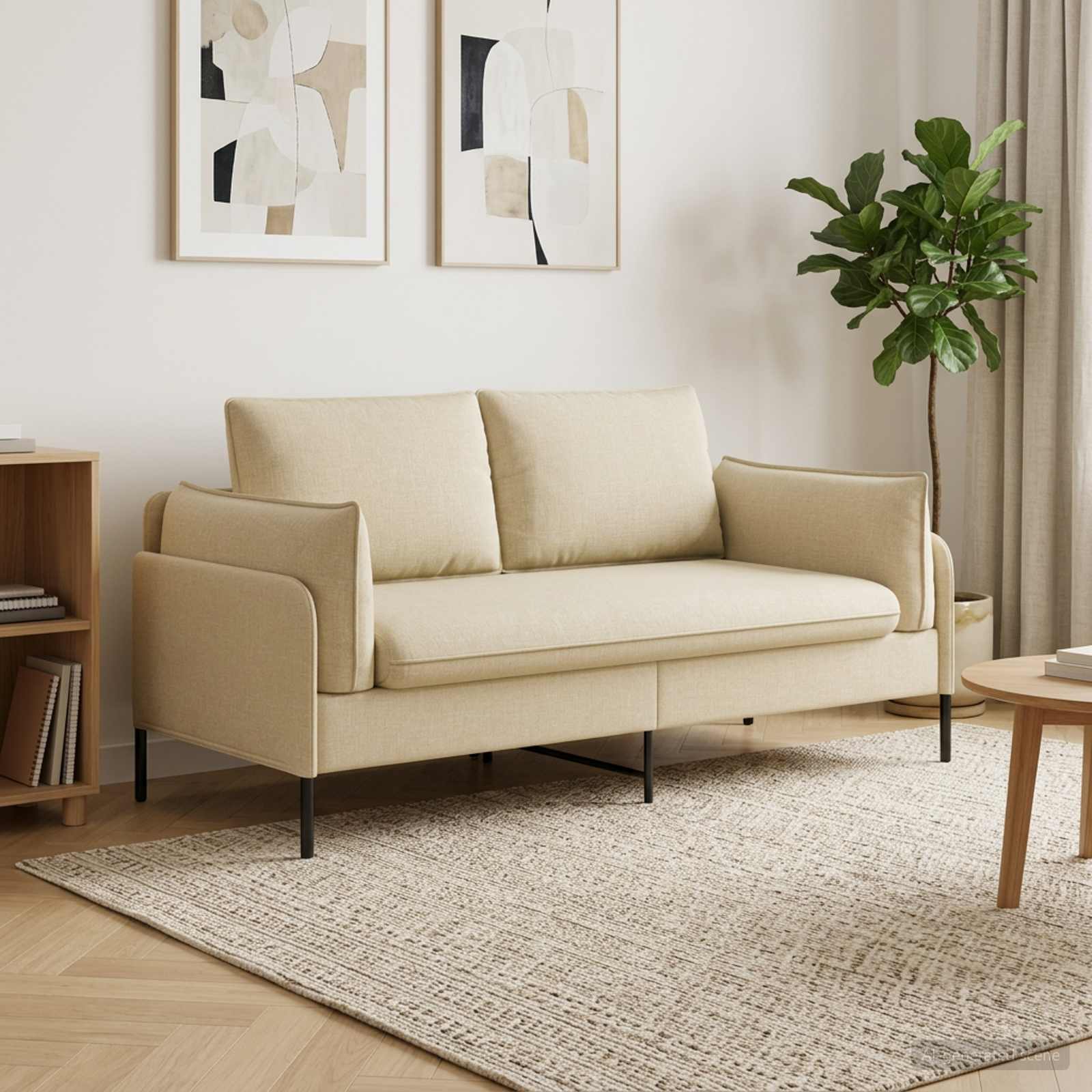 2-Zits Sofa Crèmekleurig 188 x 81 x 89 cm Stof