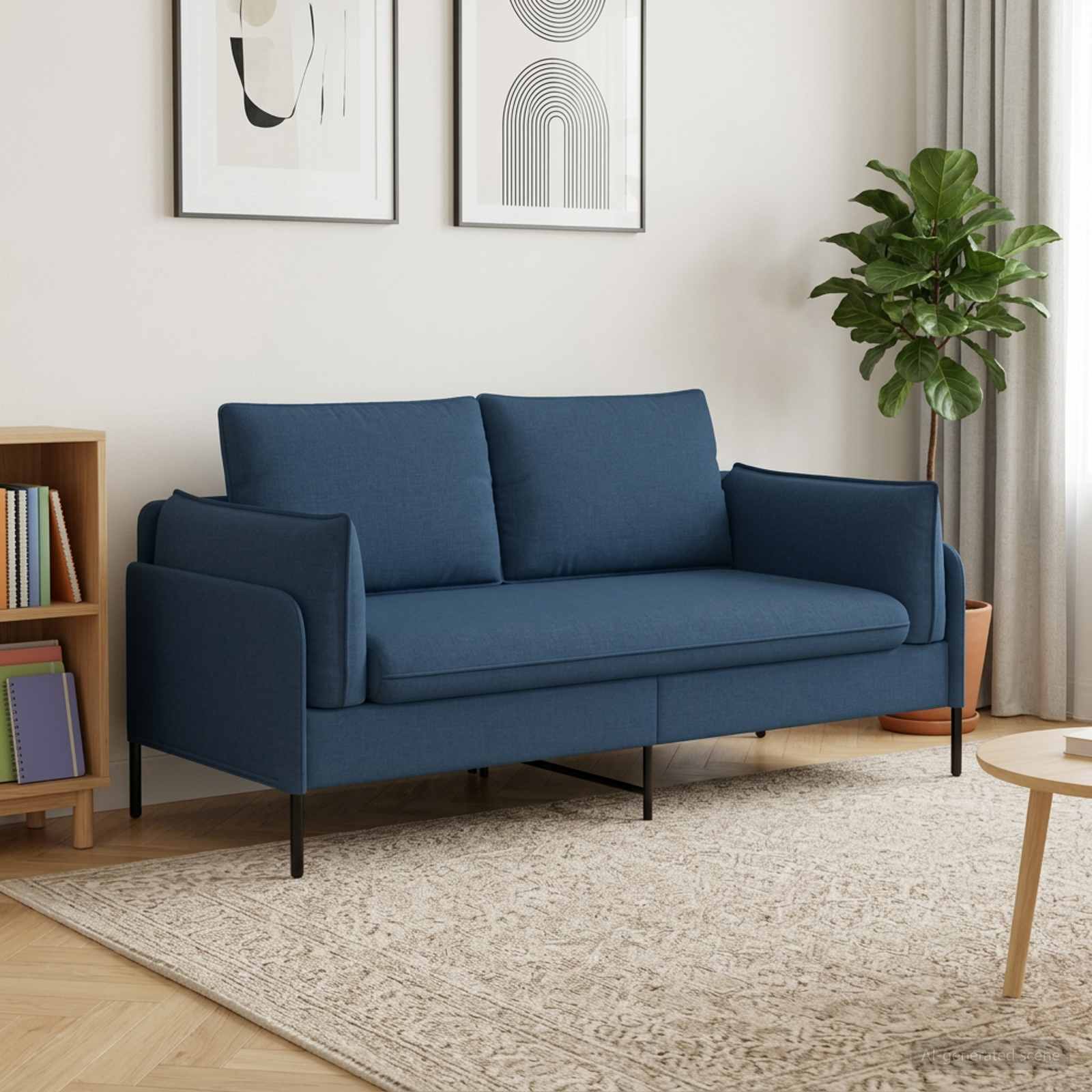2-Zits Sofa Blauw 188 x 81 x 89 cm Stof