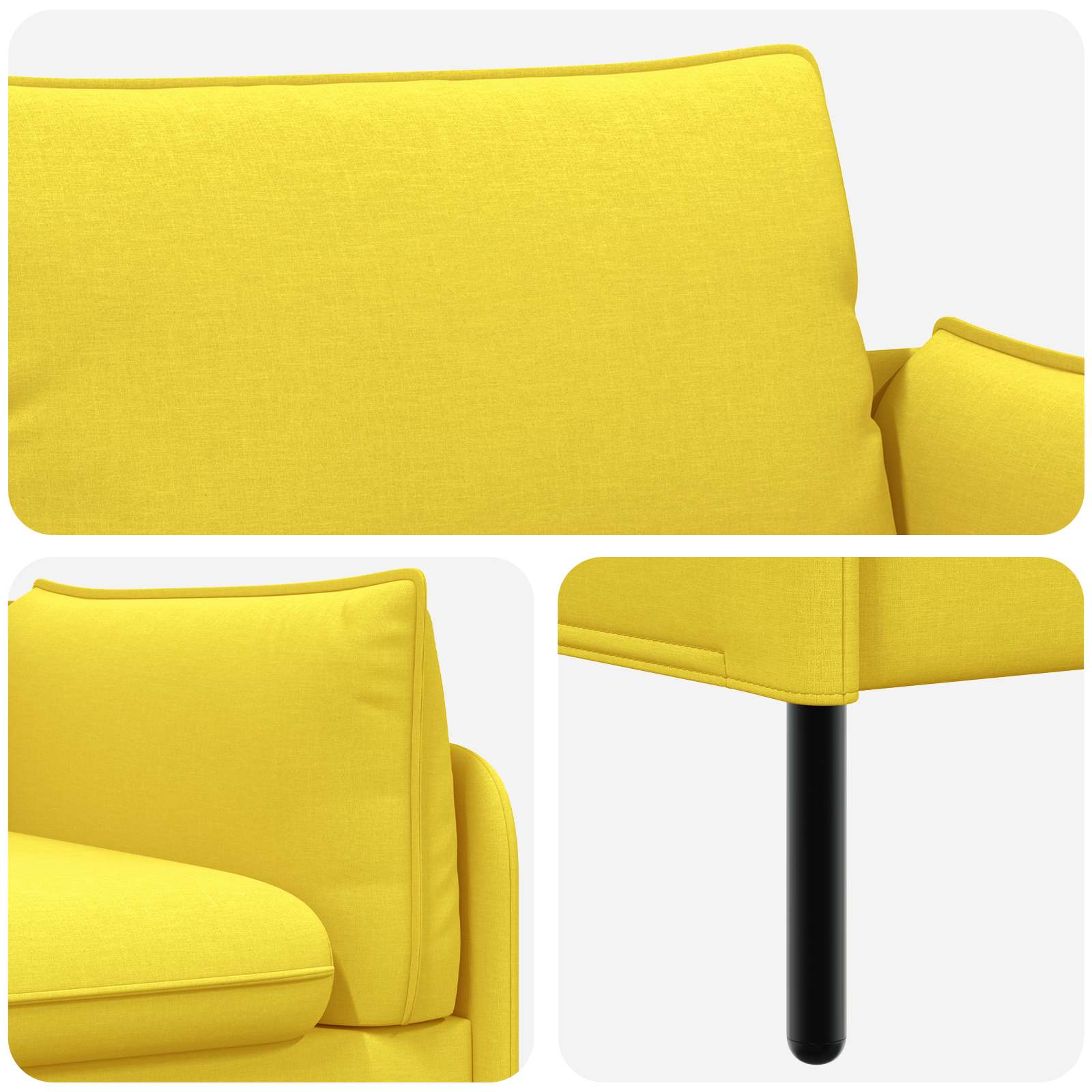 2-Zits Sofa Lichtgeel 188 x 81 x 89 cm Stof