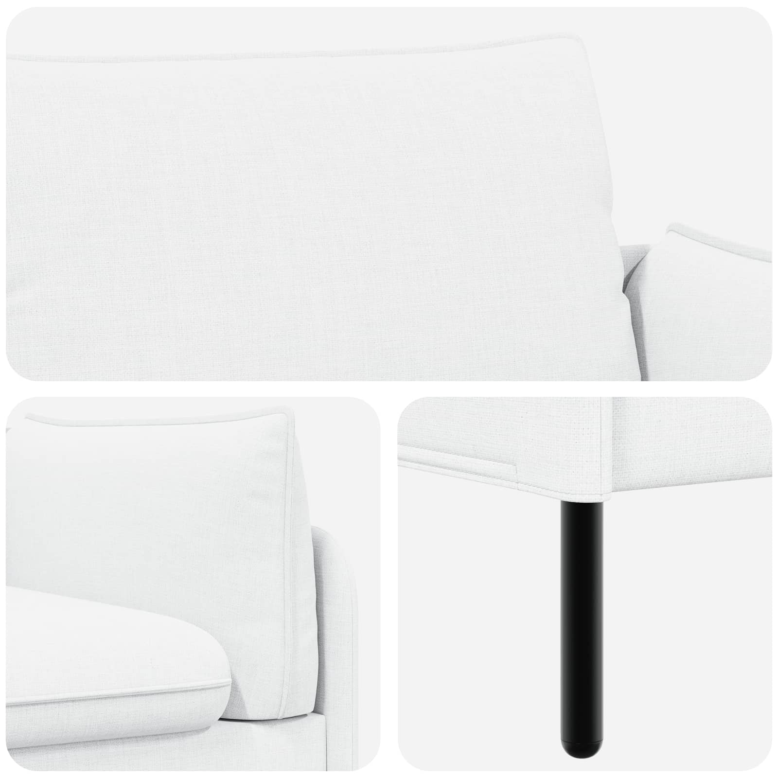 2-Zits Sofa Wit 188 x 81 x 89 cm Stof