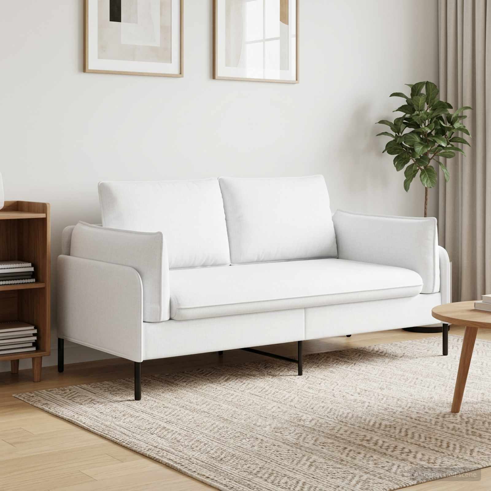 2-Zits Sofa Wit 188 x 81 x 89 cm Stof