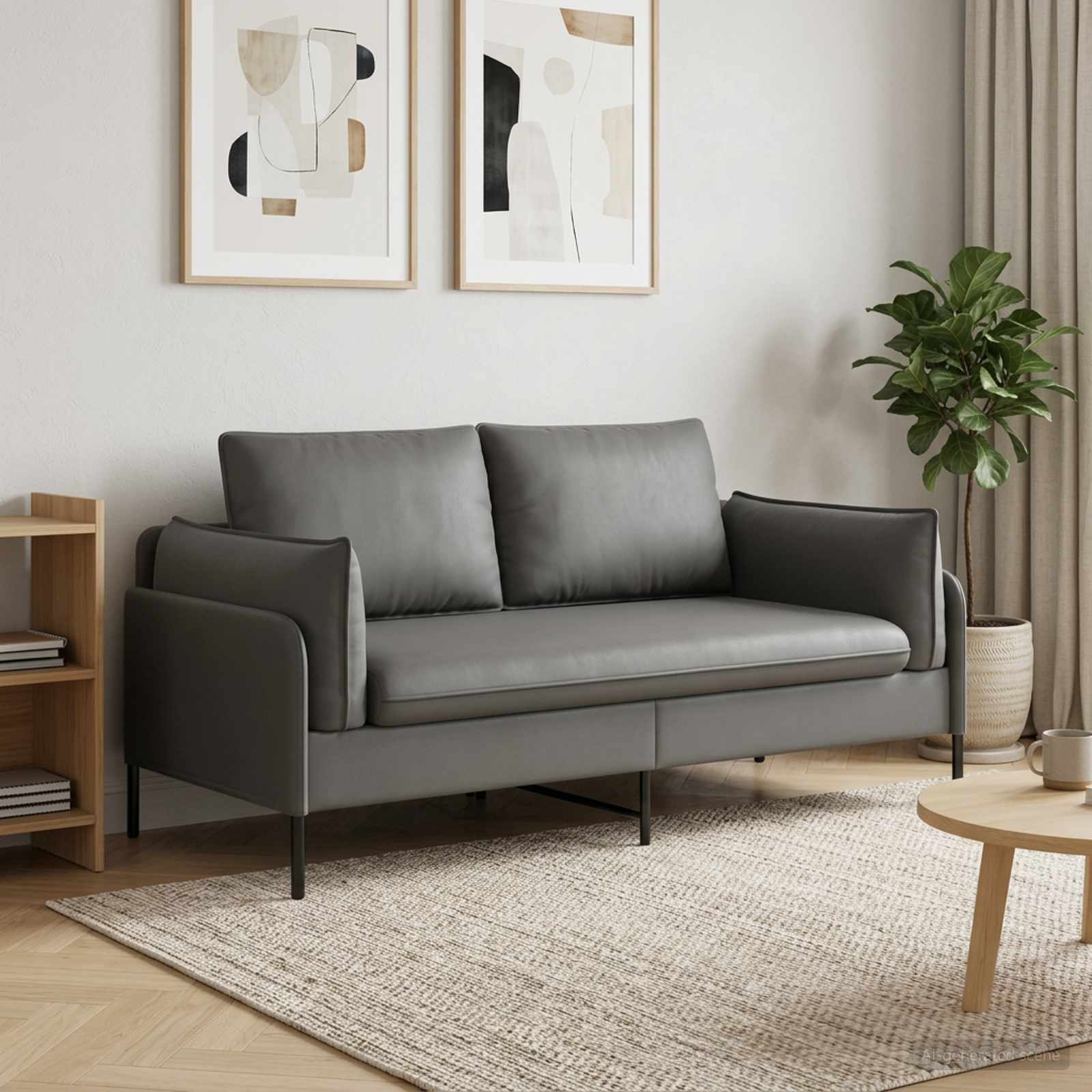 2-Zits Sofa 2-zits Donkergrijs 188 x 81 x 89 cm fluweel