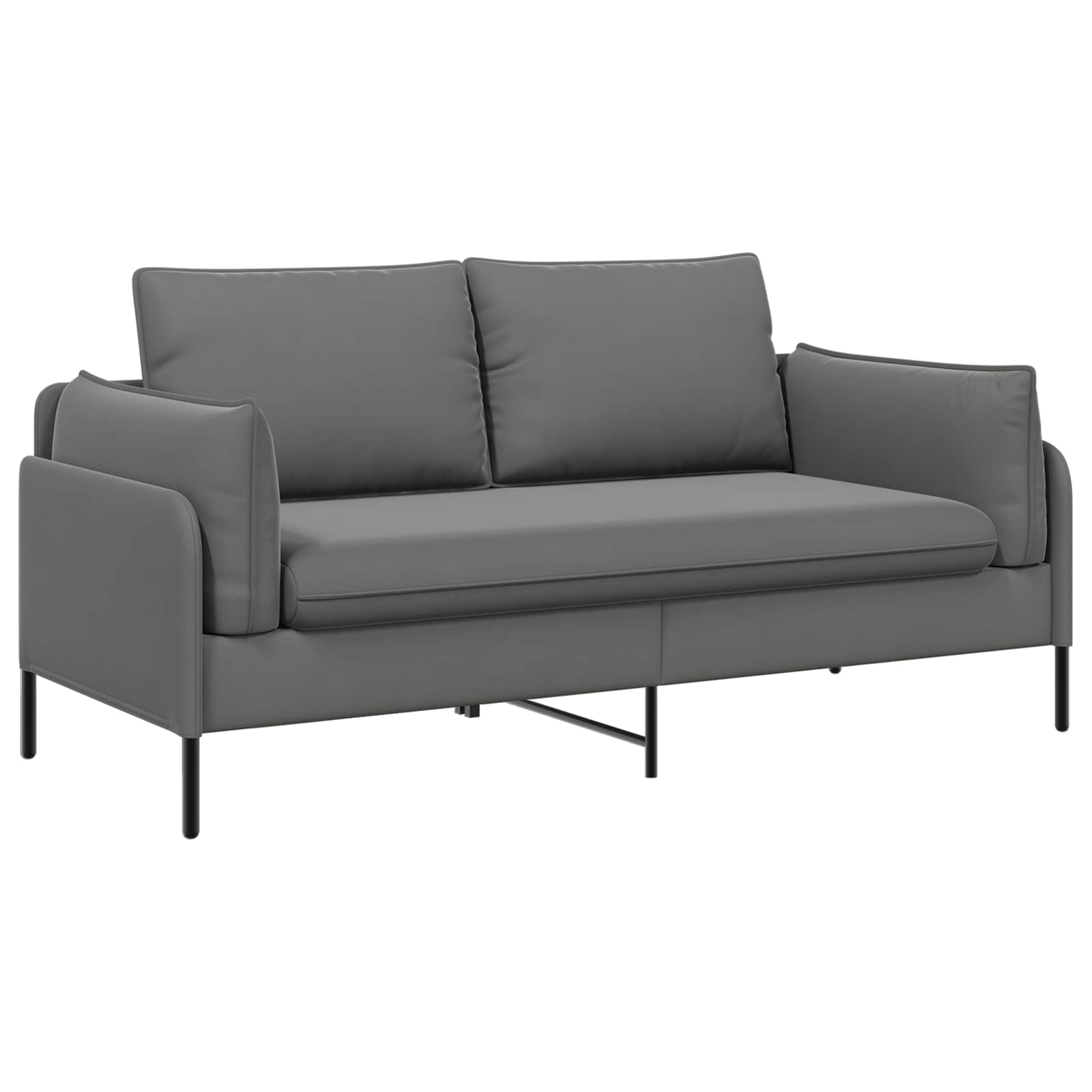2-Zits Sofa 2-zits Donkergrijs 188 x 81 x 89 cm fluweel