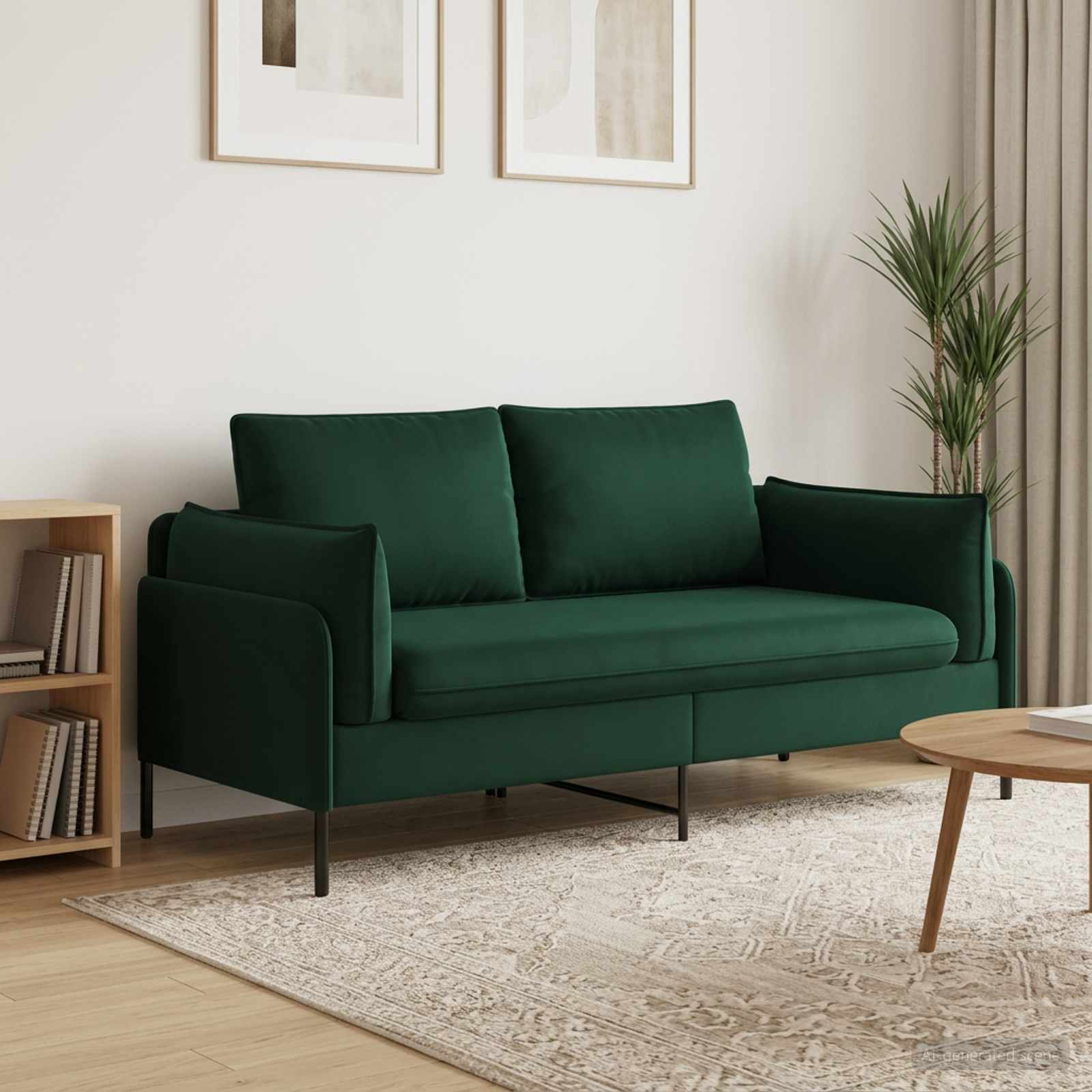 2-Zits Sofa 2-zits Donkergroen 188 x 81 x 89 cm fluweel