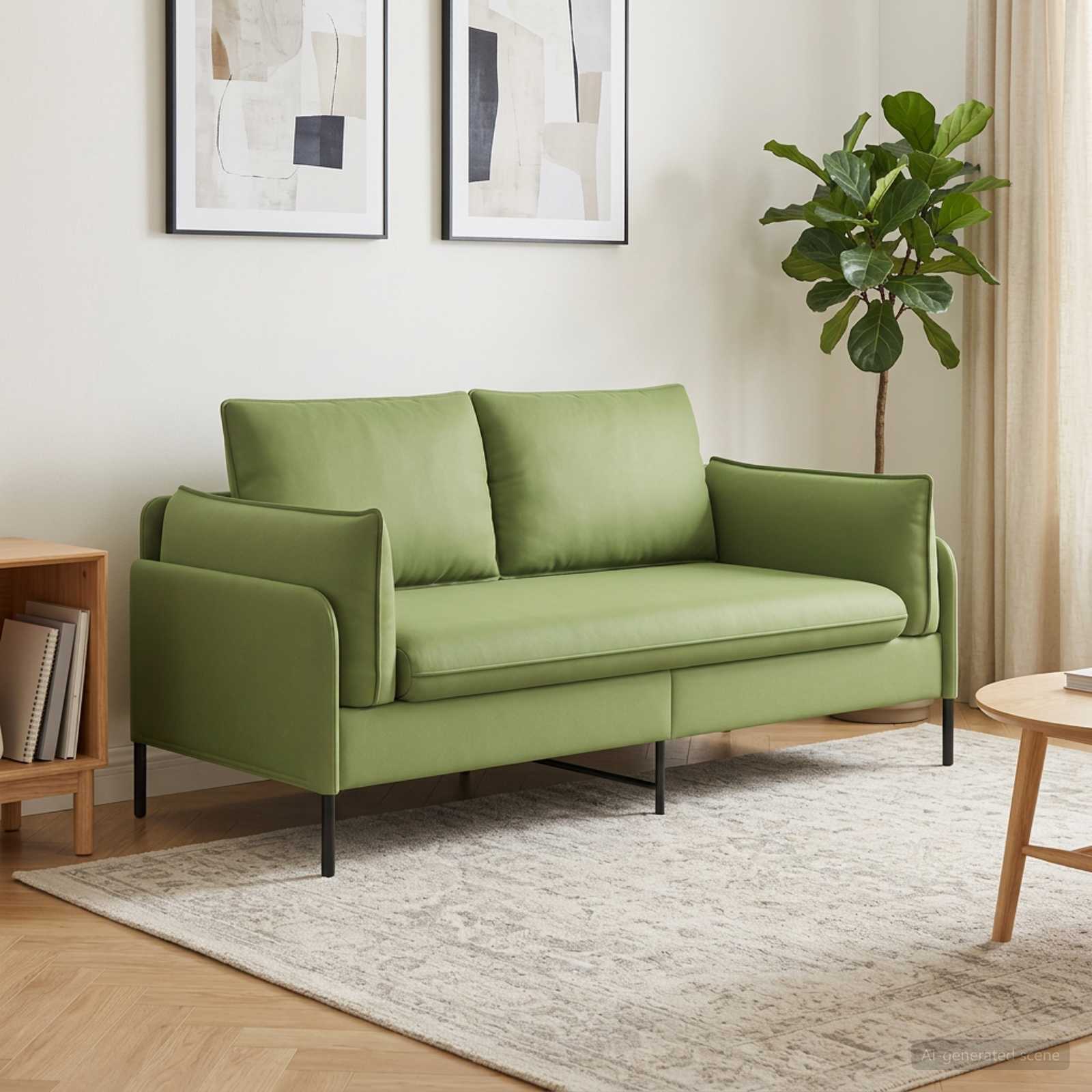 2-Zits Sofa 2-zits Lichtgroen 188 x 81 x 89 cm fluweel