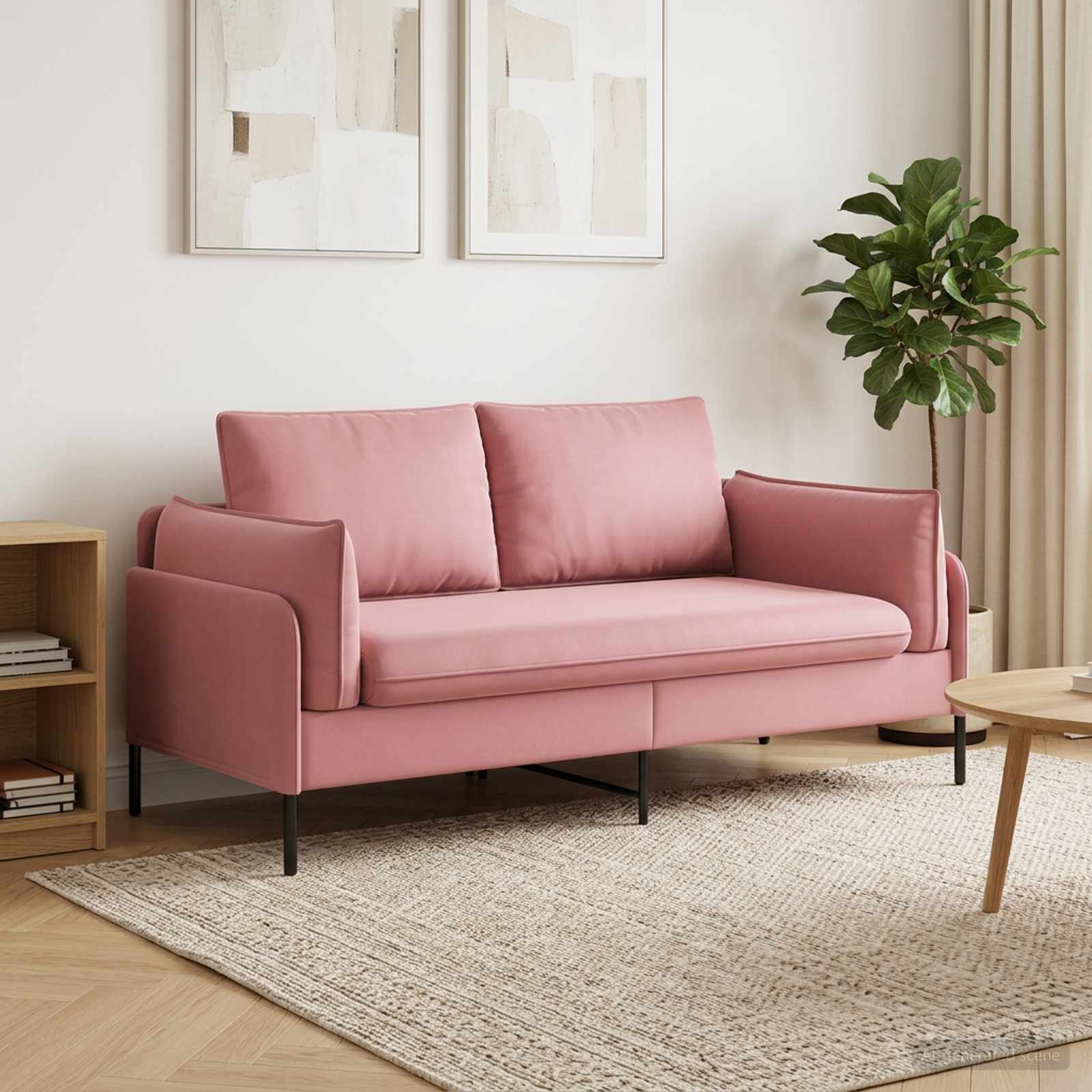 2-Zits Sofa 2-zits Roze 188 x 81 x 89 cm fluweel