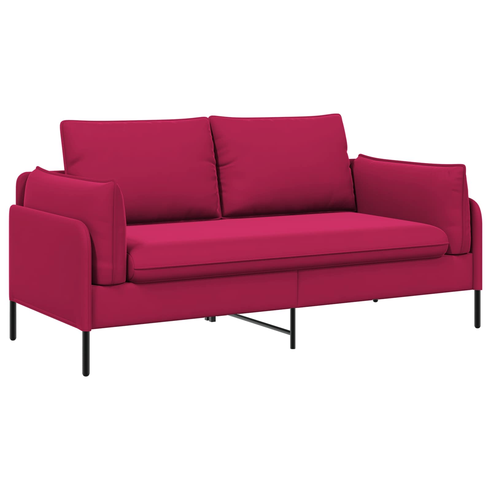 2-Zits Sofa 2-zits Wijnrood 188 x 81 x 89 cm fluweel