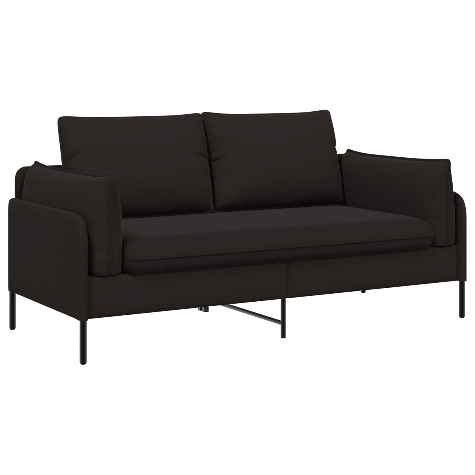 2-Zits Sofa 2-zits Zwart 188 x 81 x 89 cm fluweel