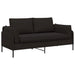 2-Zits Sofa 2-zits Zwart 188 x 81 x 89 cm fluweel