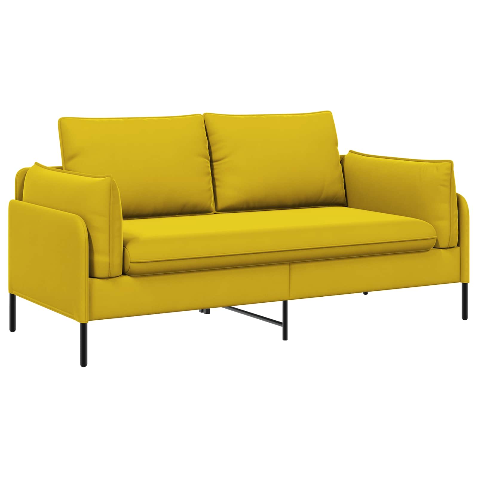 2-Zits Sofa 2-zits Geel 188 x 81 x 89 cm fluweel