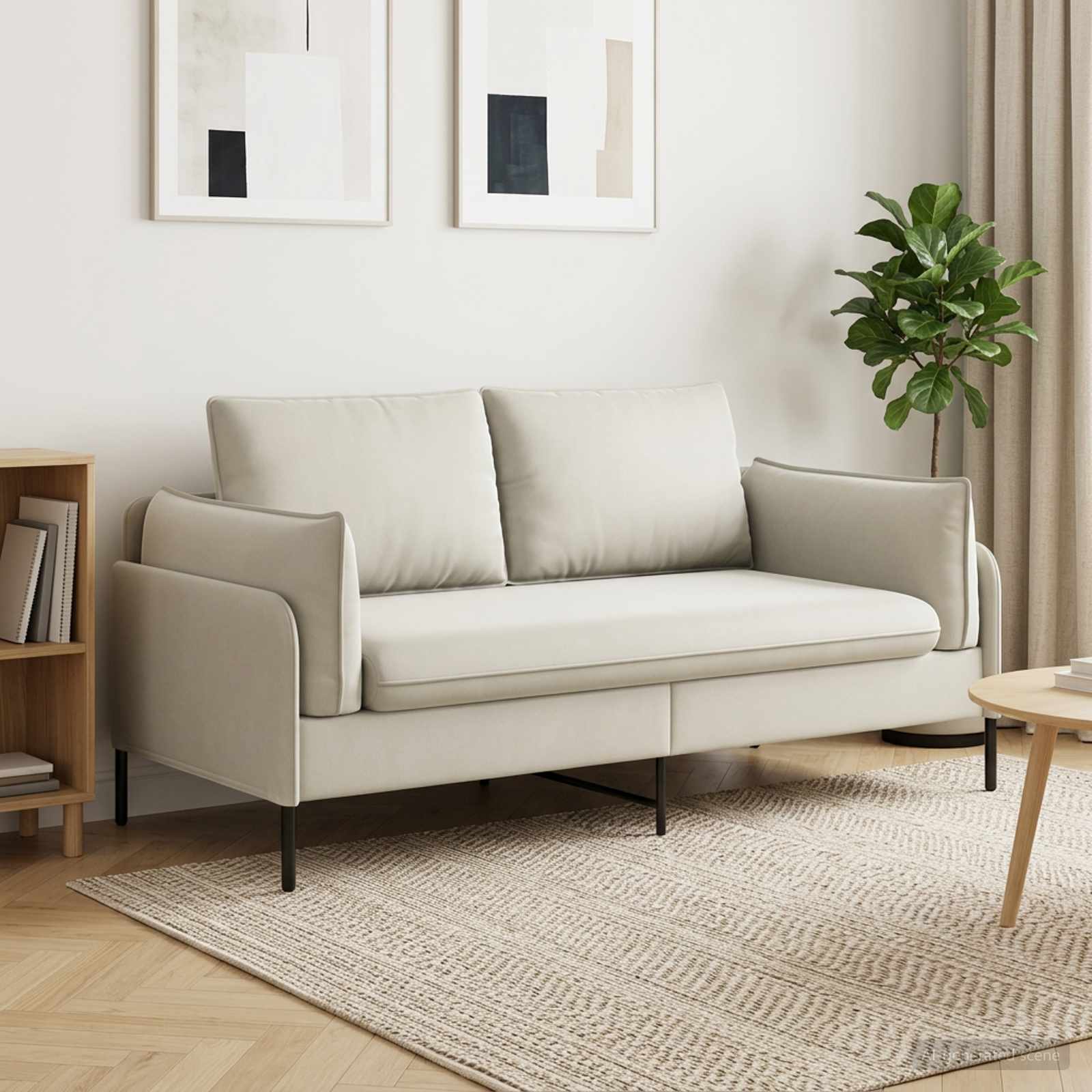 2-Zits Sofa 2-zits Crèmekleurig 188 x 81 x 89 cm fluweel