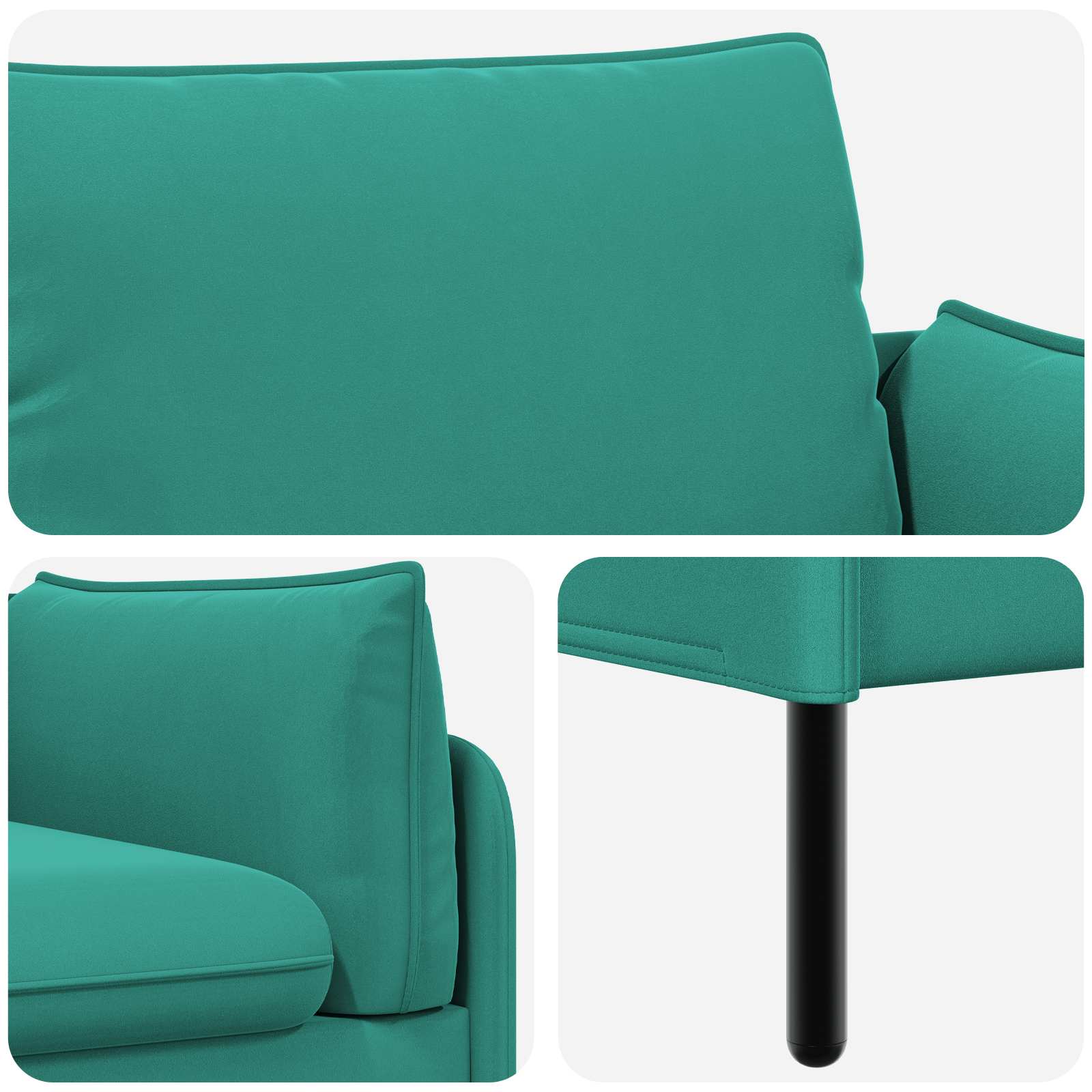 2-Zits Sofa 2-zits Turquoise 188 x 81 x 89 cm fluweel