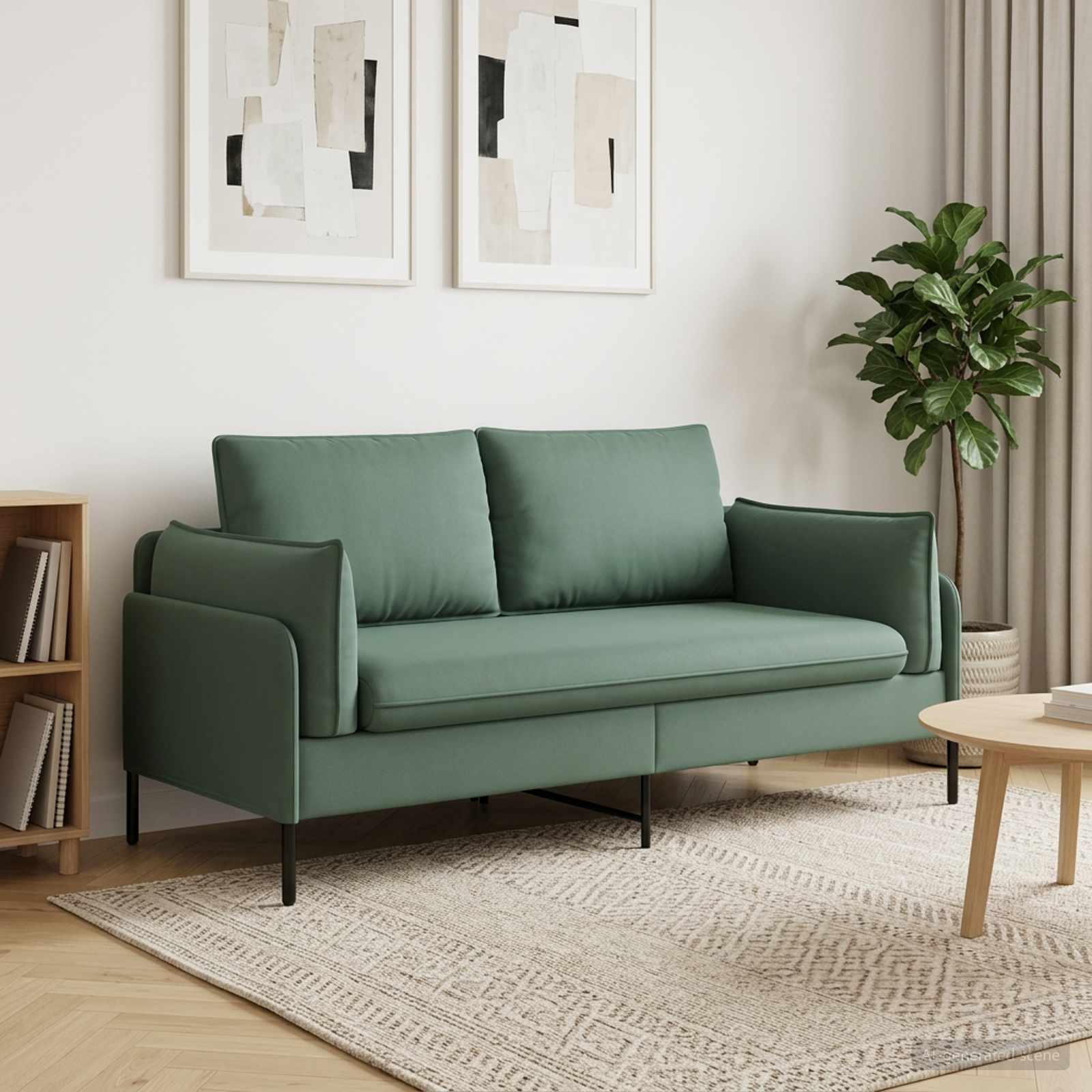 2-Zits Sofa Zeegroen 188 x 81 x 89 cm fluweel