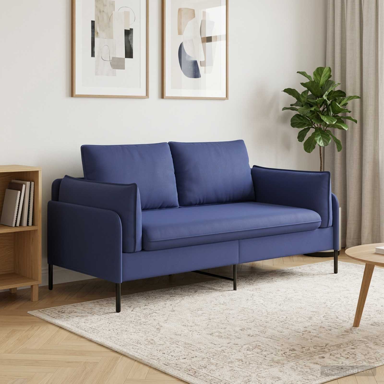 2-Zits Sofa 2-zits Politieblauw 188 x 81 x 89 cm fluweel