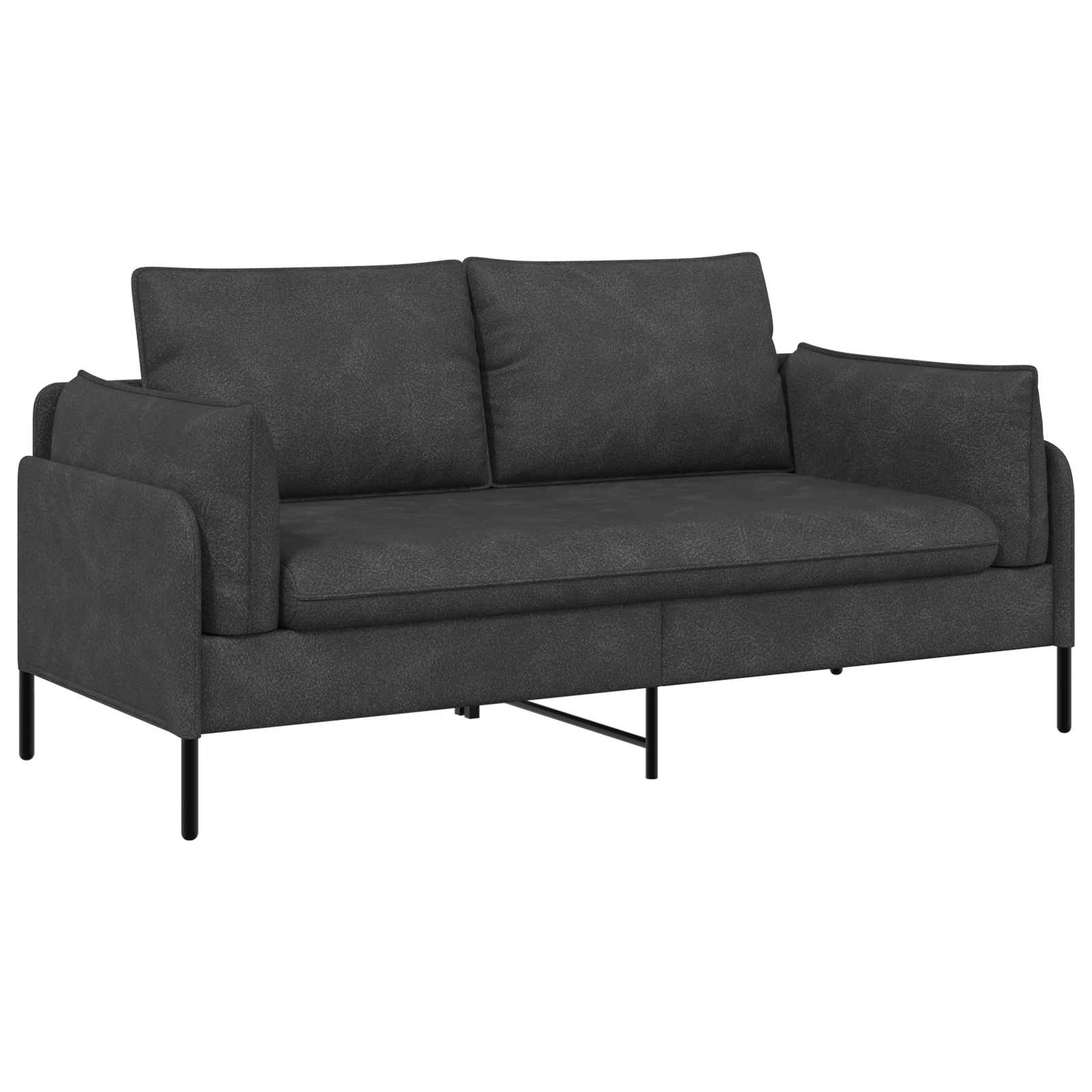 2-Zits Sofa Zwart 188 x 81 x 89 cm Kunstleer