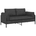2-Zits Sofa Zwart 188 x 81 x 89 cm Kunstleer