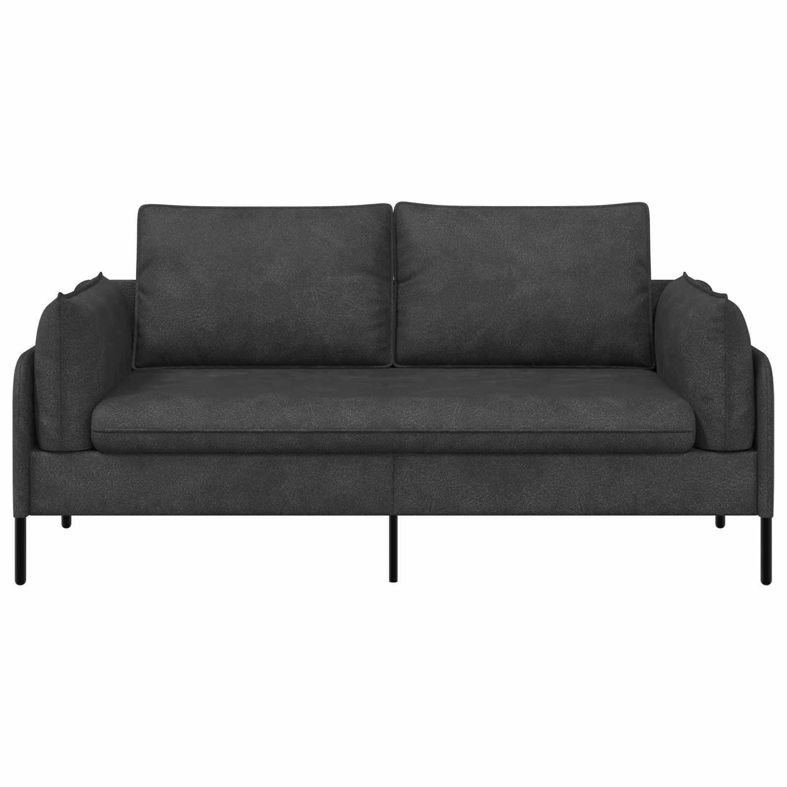 2-Zits Sofa Zwart 188 x 81 x 89 cm Kunstleer