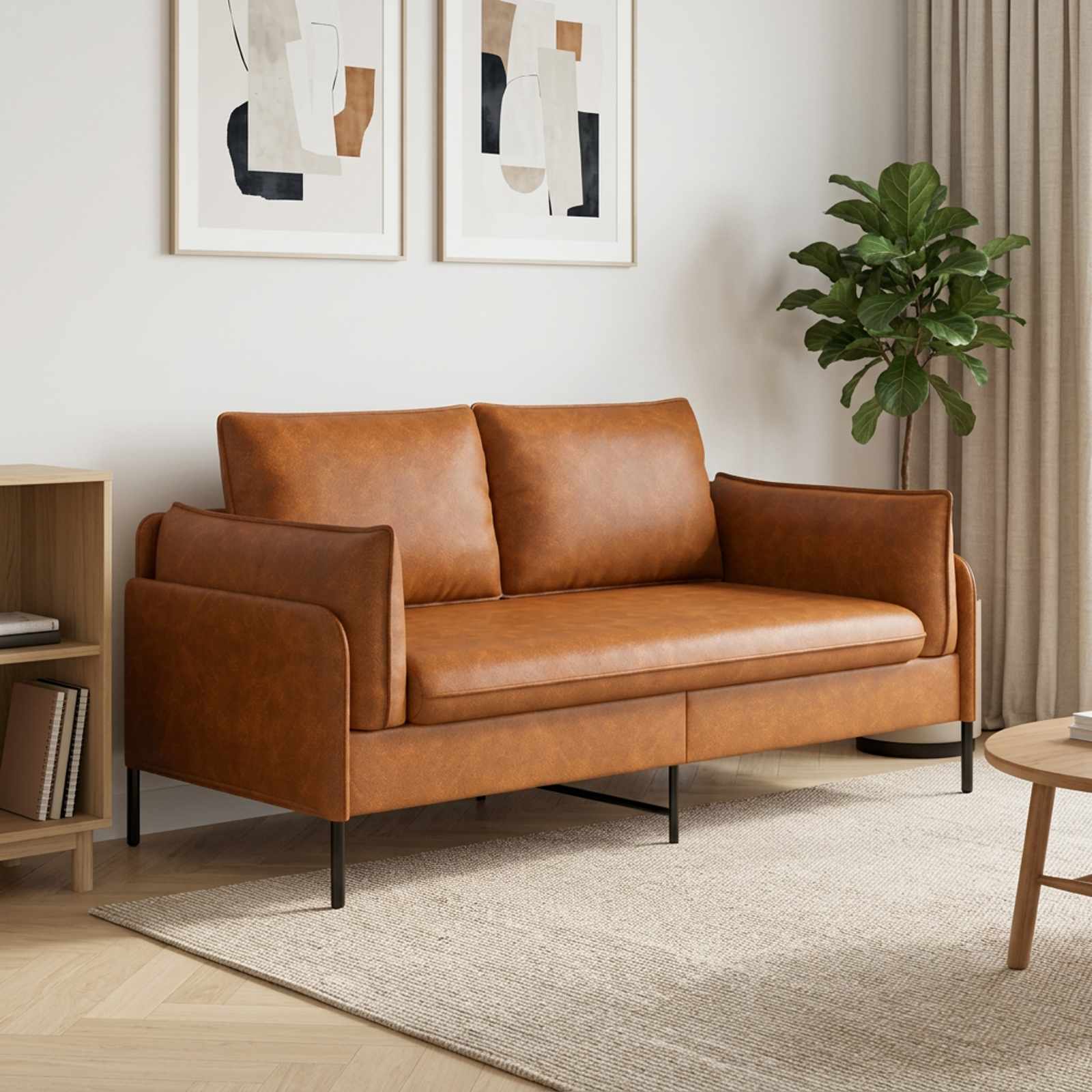 2-Zits Sofa Bruin 188 x 81 x 89 cm Kunstleer