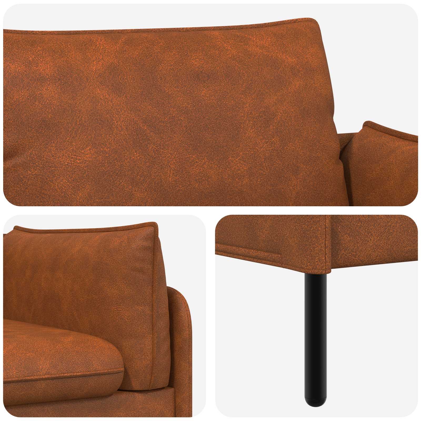 2-Zits Sofa Bruin 188 x 81 x 89 cm Kunstleer