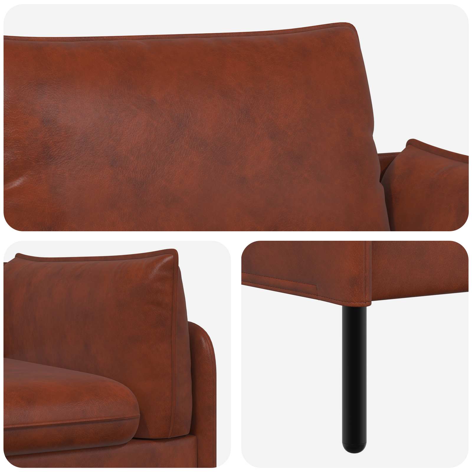 2-Zits Sofa Glanzend Bruin 188 x 81 x 89 cm Kunstleer
