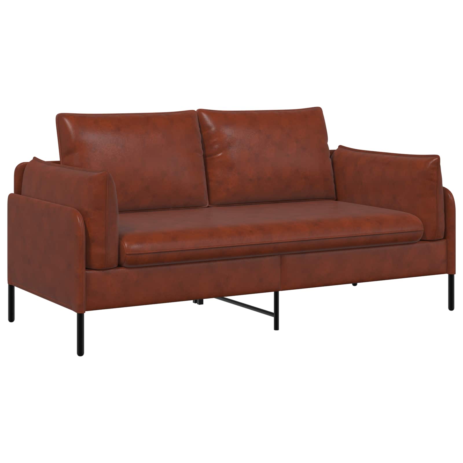 2-Zits Sofa Glanzend Bruin 188 x 81 x 89 cm Kunstleer
