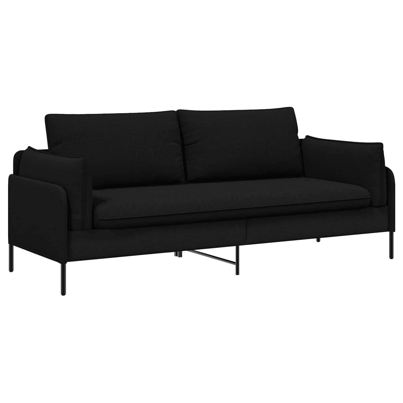 3-Zits Bank Zwart 222 x 81 x 89 cm Stof