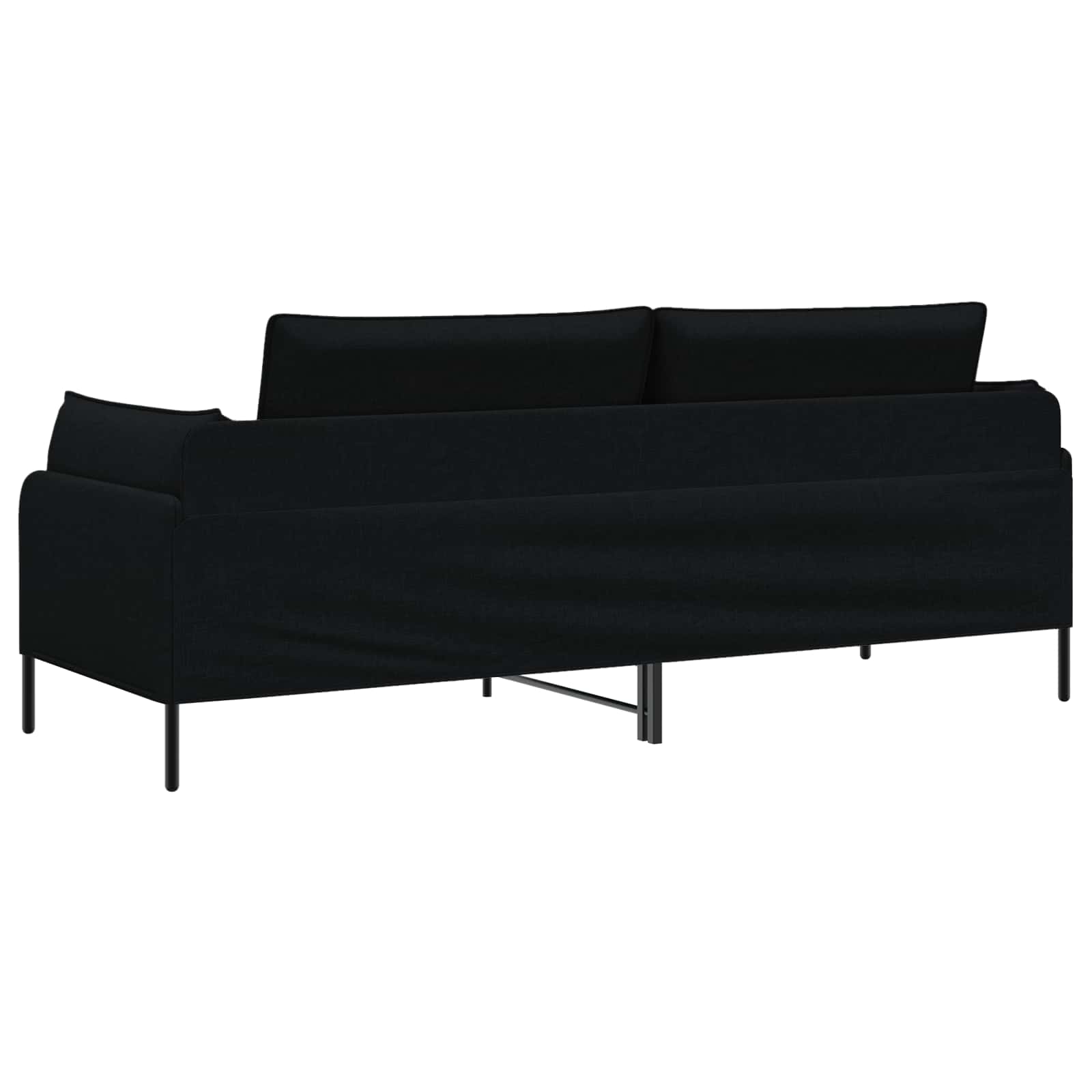 3-Zits Bank Zwart 222 x 81 x 89 cm Stof