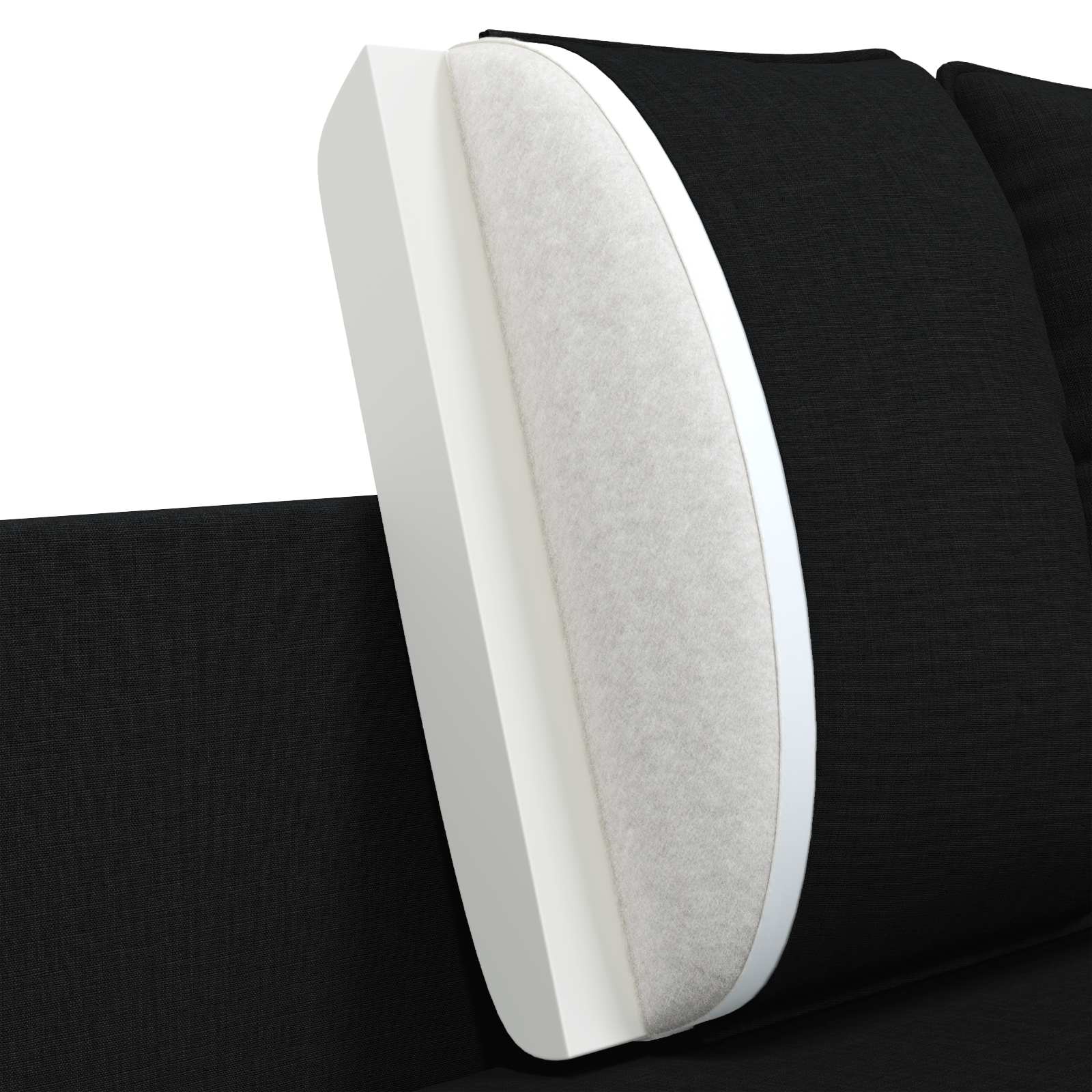 3-Zits Bank Zwart 222 x 81 x 89 cm Stof