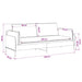 3-Zits Bank Blauw 222 x 81 x 89 cm Stof