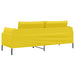 3-Zits Bank Lichtgeel 222 x 81 x 89 cm Stof