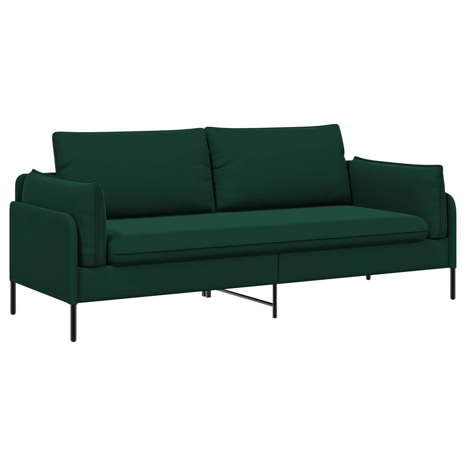 3-Zits Bank Donkergroen 222 x 81 x 89 cm fluweel
