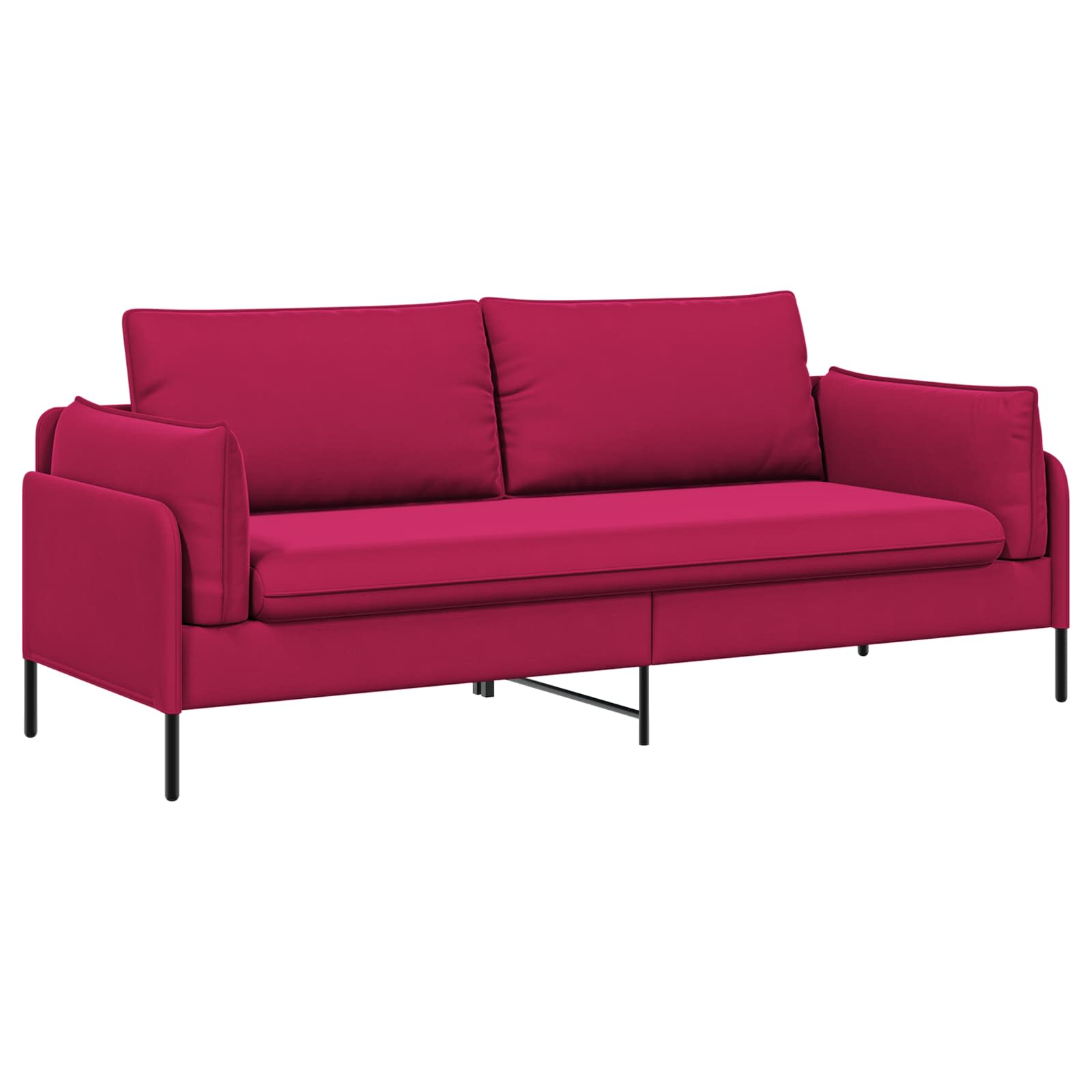 3-Zits Bank 3-zits Wijnrood 222 x 81 x 89 cm fluweel